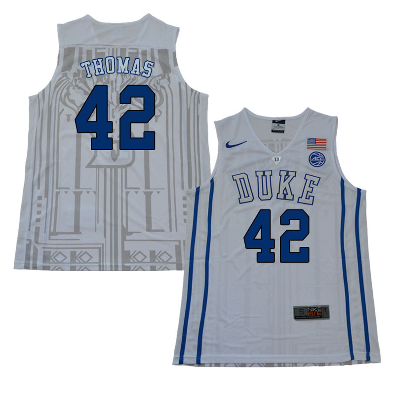 Duke Blue Devils #42 Lance Thomas College Basketball Jerseys Sale-White